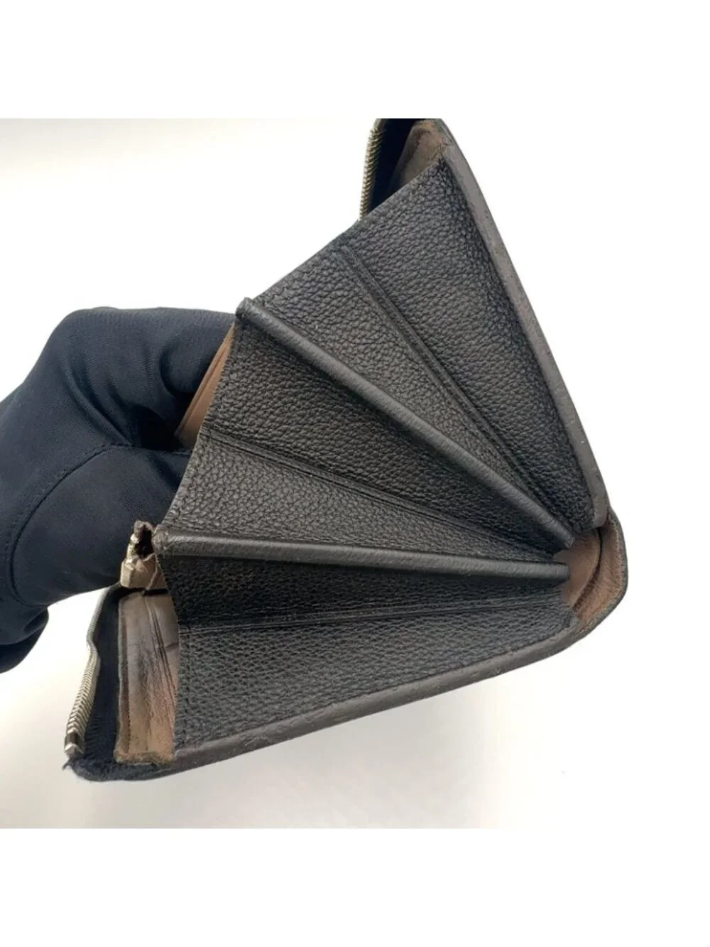 Louis Vuitton Portefeuille Comet Parnassea Leather Black L-Shaped Zipper Wallet